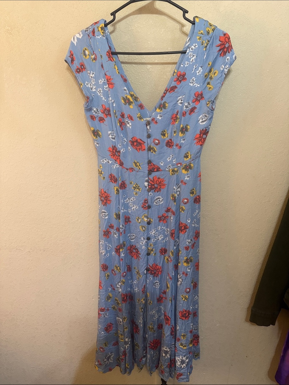 Urban Outfitters Light Blue Floral V-Neck Maxi Dress